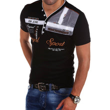 Load image into Gallery viewer, 2019 Summer Men Polo Shirt Cotton V-neck Short Sleeve Tops Polo Shirt Printed High-quality Polo Shirt Male Slim Fit Polo Shirt