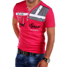 Load image into Gallery viewer, 2019 Summer Men Polo Shirt Cotton V-neck Short Sleeve Tops Polo Shirt Printed High-quality Polo Shirt Male Slim Fit Polo Shirt