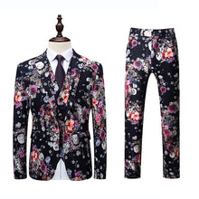 Load image into Gallery viewer, 6XL  mens Blazer coat + Pants + Vest , Wedding Party Flower Jacket men with Waistcoat and Suit Trousers