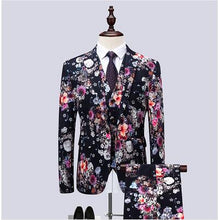 Load image into Gallery viewer, 6XL  mens Blazer coat + Pants + Vest , Wedding Party Flower Jacket men with Waistcoat and Suit Trousers